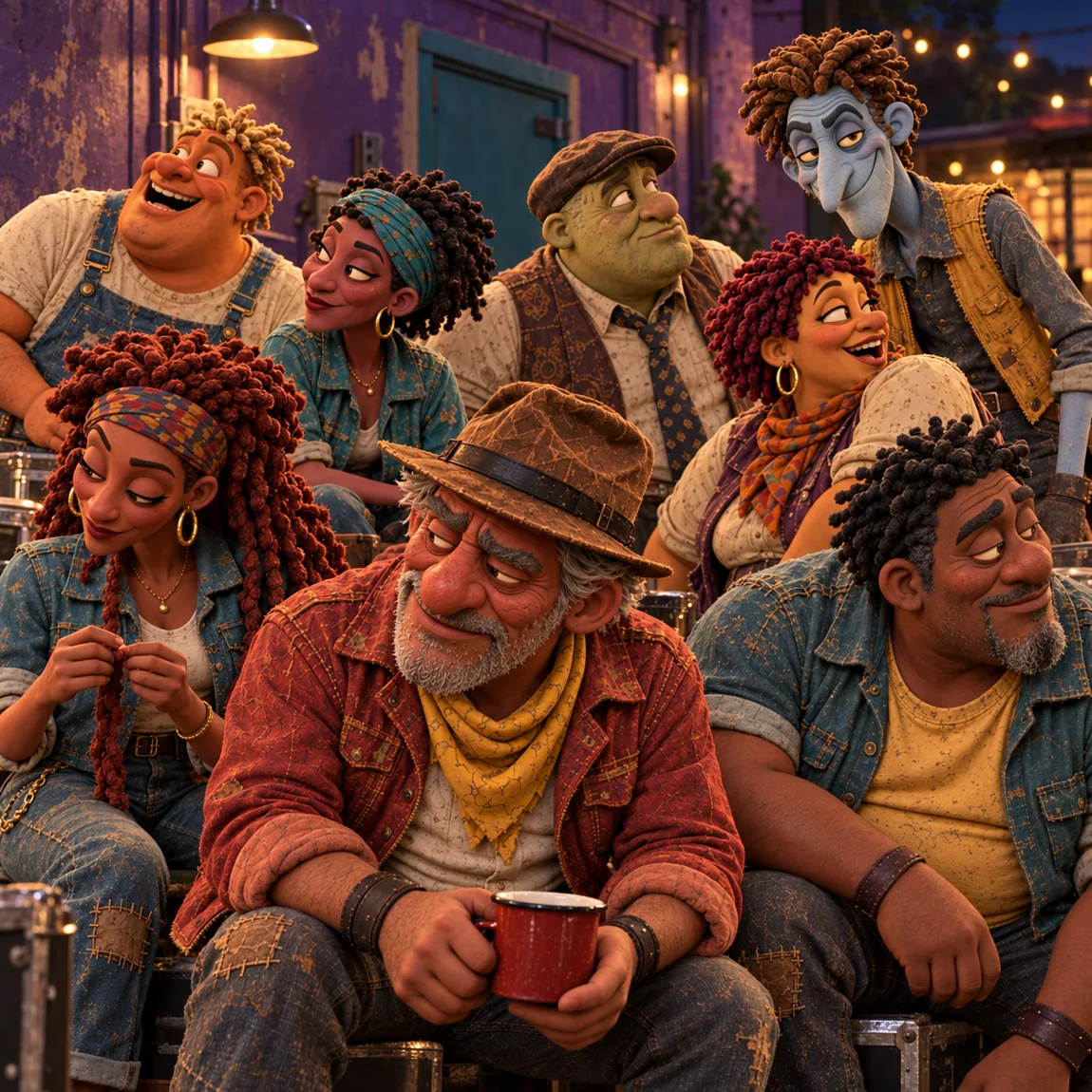 Band gathered together in a portrait setup